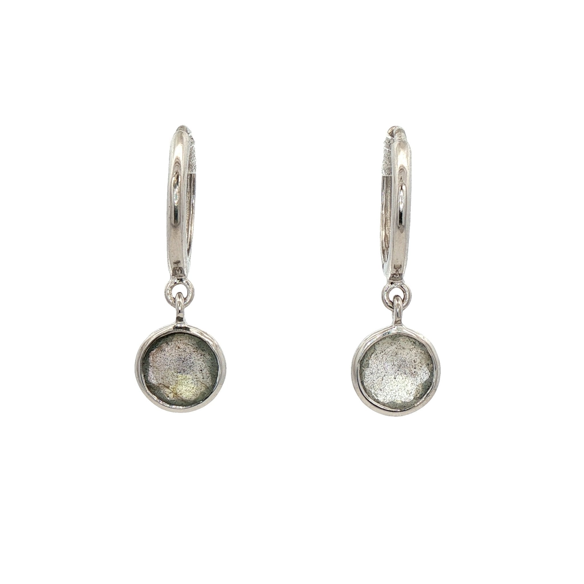 925RG BEZEL PENDANT LABRADORITE HUGGIES - C'SANTOS