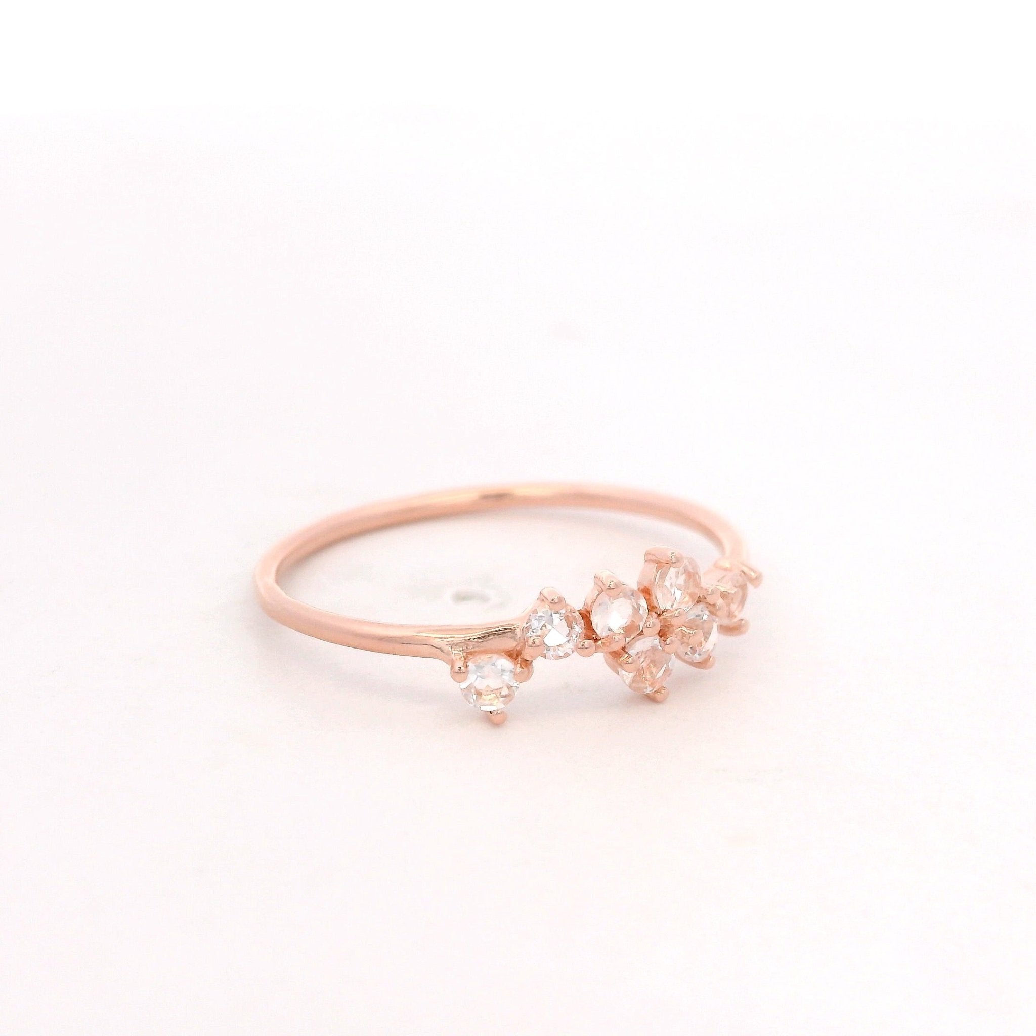 925RG CLUSTER ROCK CYSTAL RING T6.5 - C'SANTOS