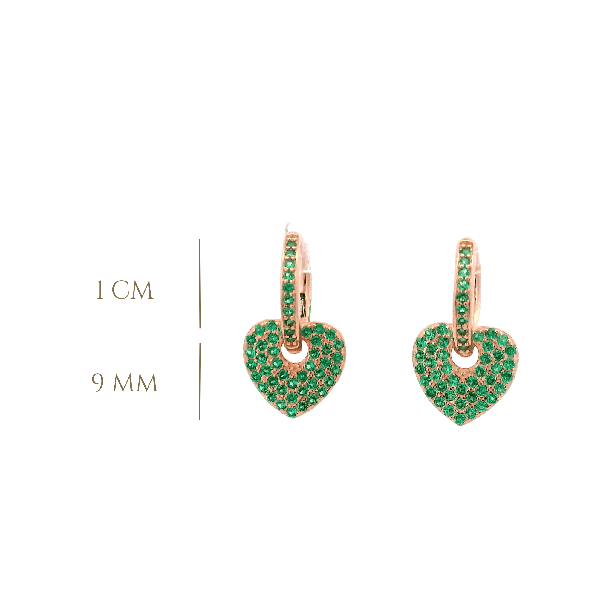 925RG HEART HANGING ENAMEL RED HUGGIES - C'SANTOS