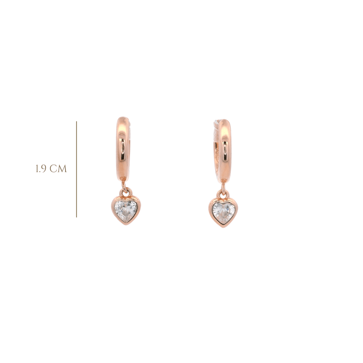 925RG PENDANT MINI HEART CZ HUGGIES - C'SANTOS