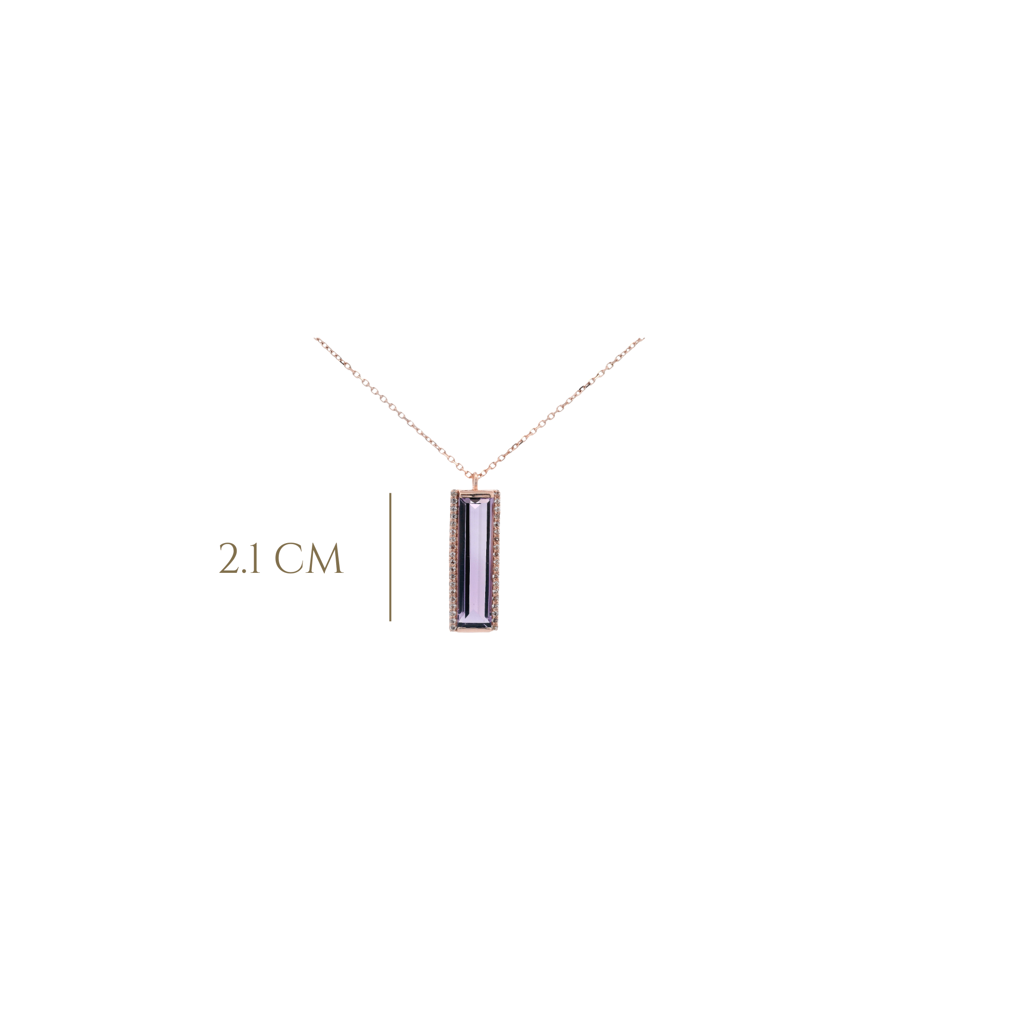 925RG SOLITARY BAGUETTE AMETHYST WITH TOPAZ WHITE NECKLACE - C'SANTOS