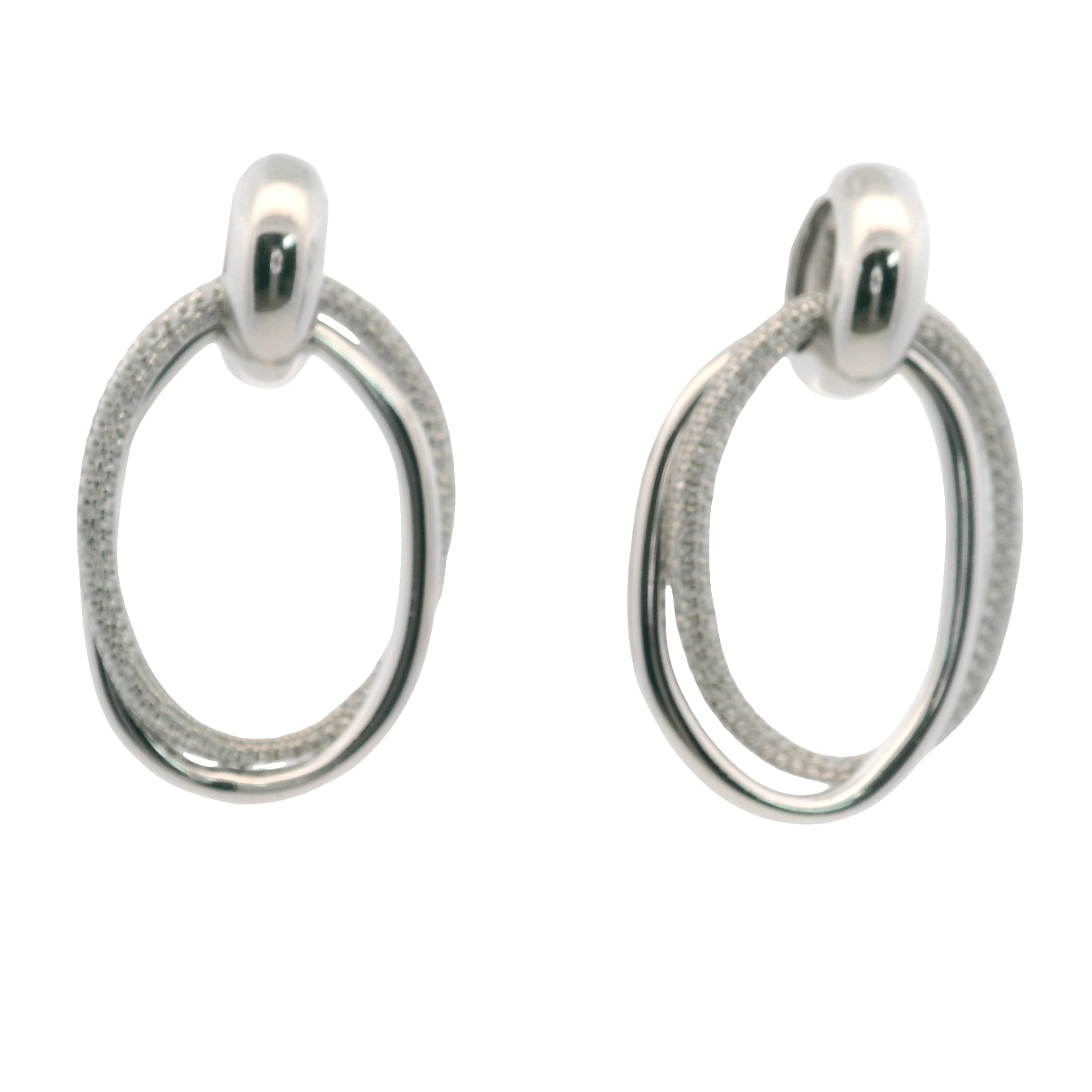925SL DOUBLE INTERLOCKED CIRCLE EARRINGS - C'SANTOS