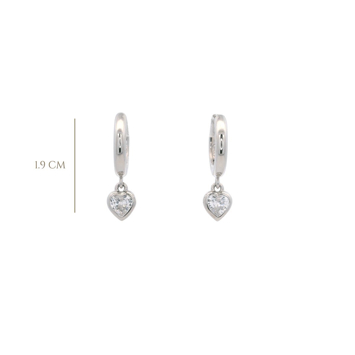 925SL PENDANT MINI HEART CZ HUGGIES - C'SANTOS