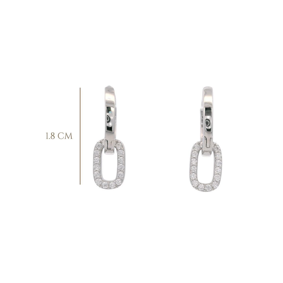 925SL PENDANT SQUARE PAVE HUGGIES - C'SANTOS