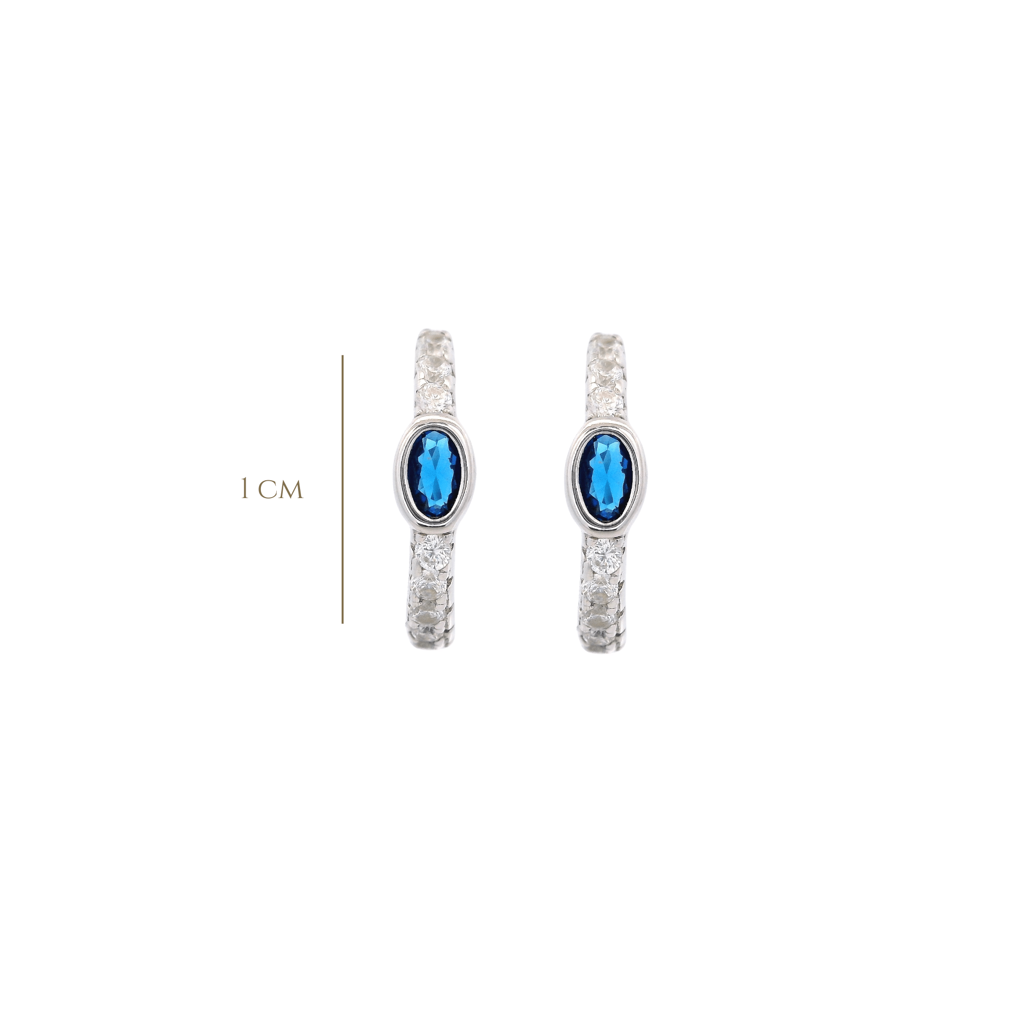 925SL SEMINFINITY CENTER DROP CZ BLUE HUGGIES - C'SANTOS