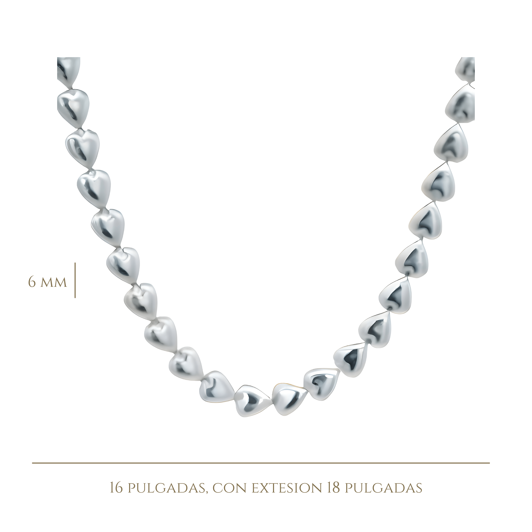 925SL TENNIS HEART SMOOTH NECKLACE - C'SANTOS