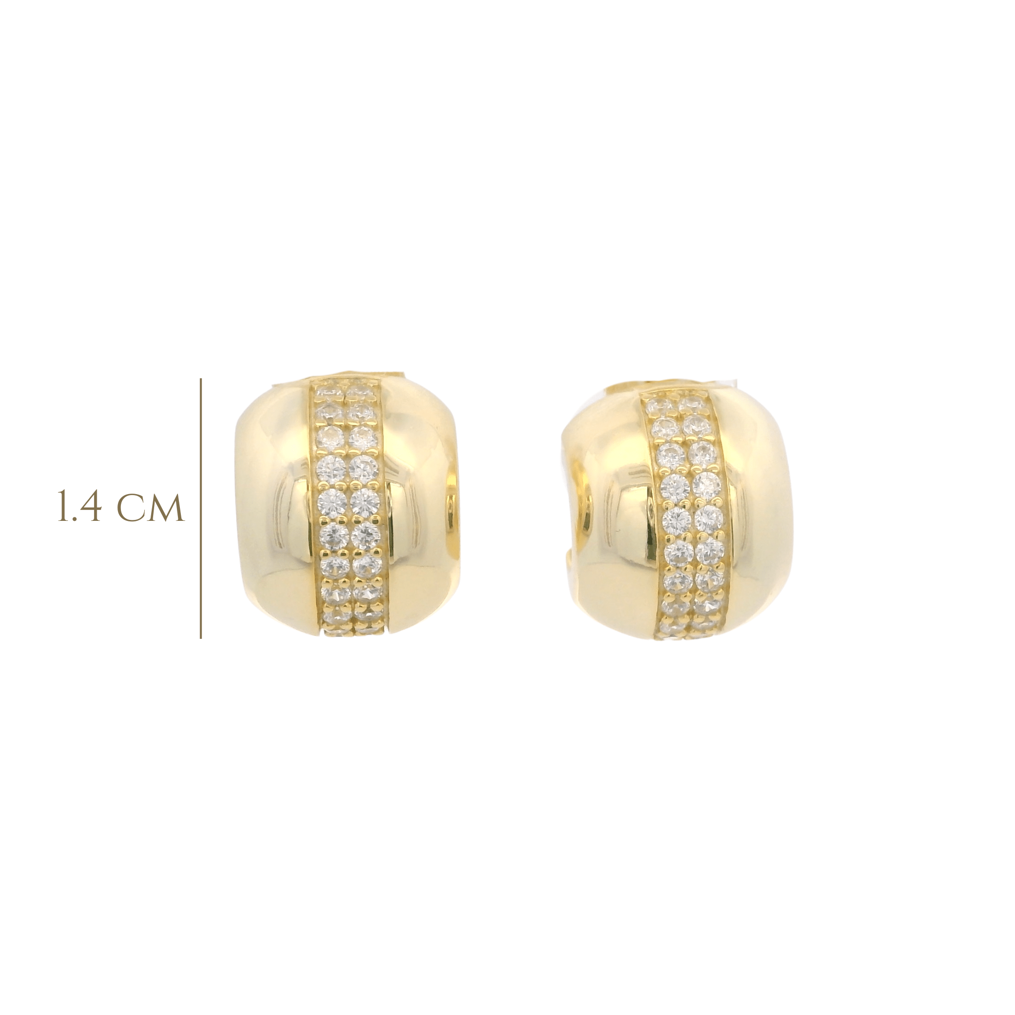 925YG BAR PAVE HUGGIES - C'SANTOS