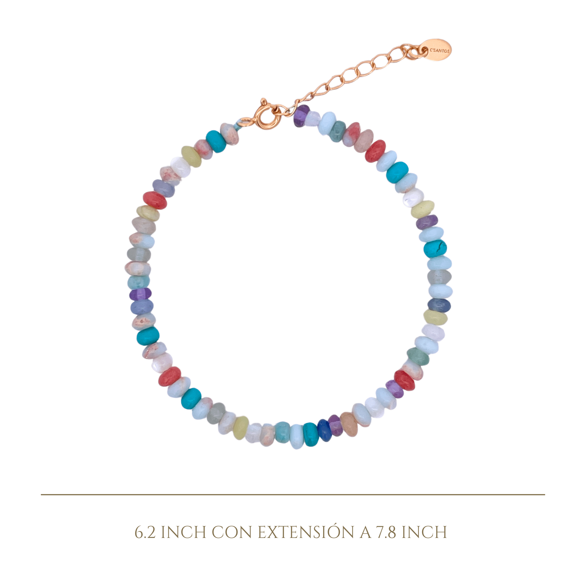 925YG BEANDS BRACELET QUARTZ MULTICOLOR - C'SANTOS
