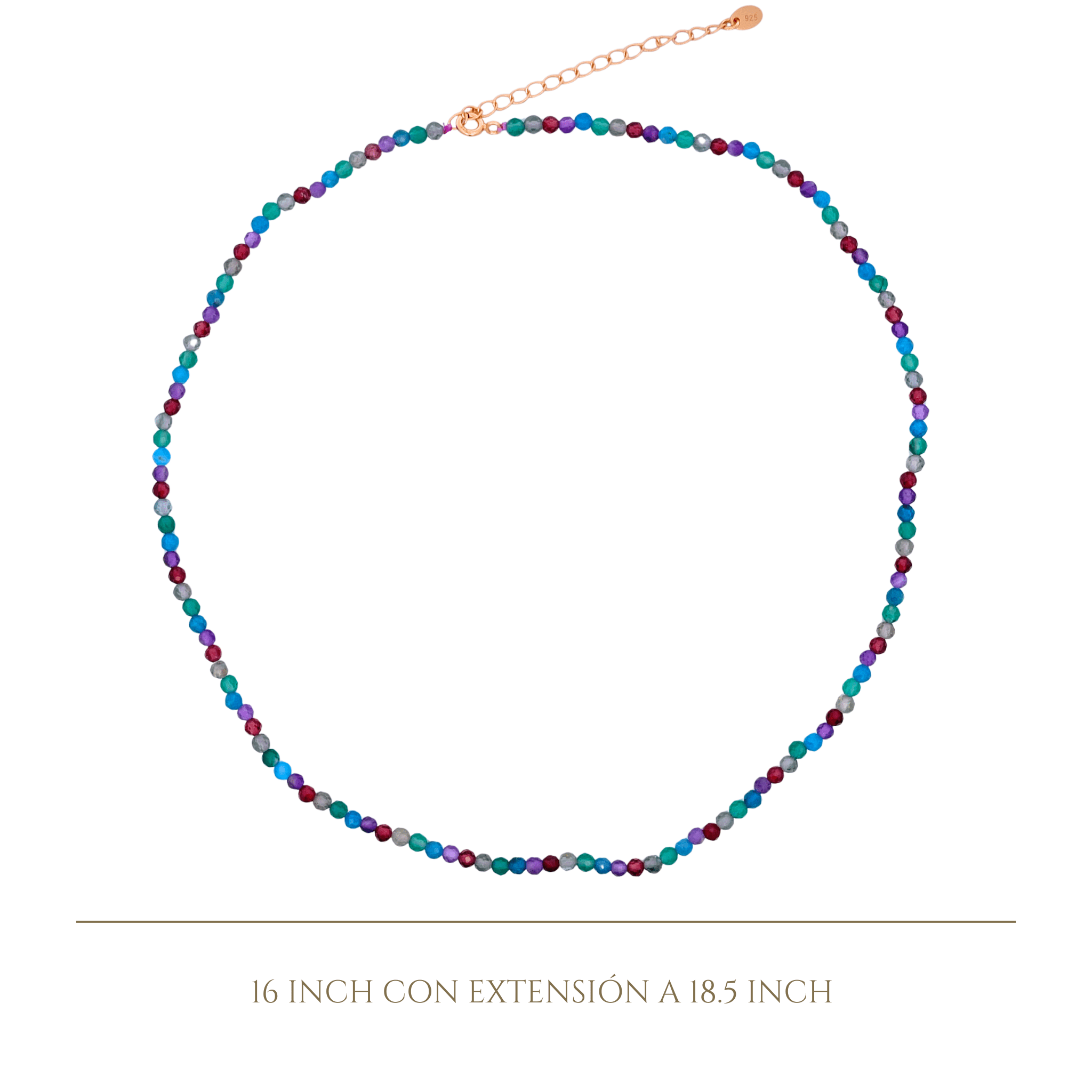 925YG BEANDS NECKLACE TOU MULTICOLOR - C'SANTOS