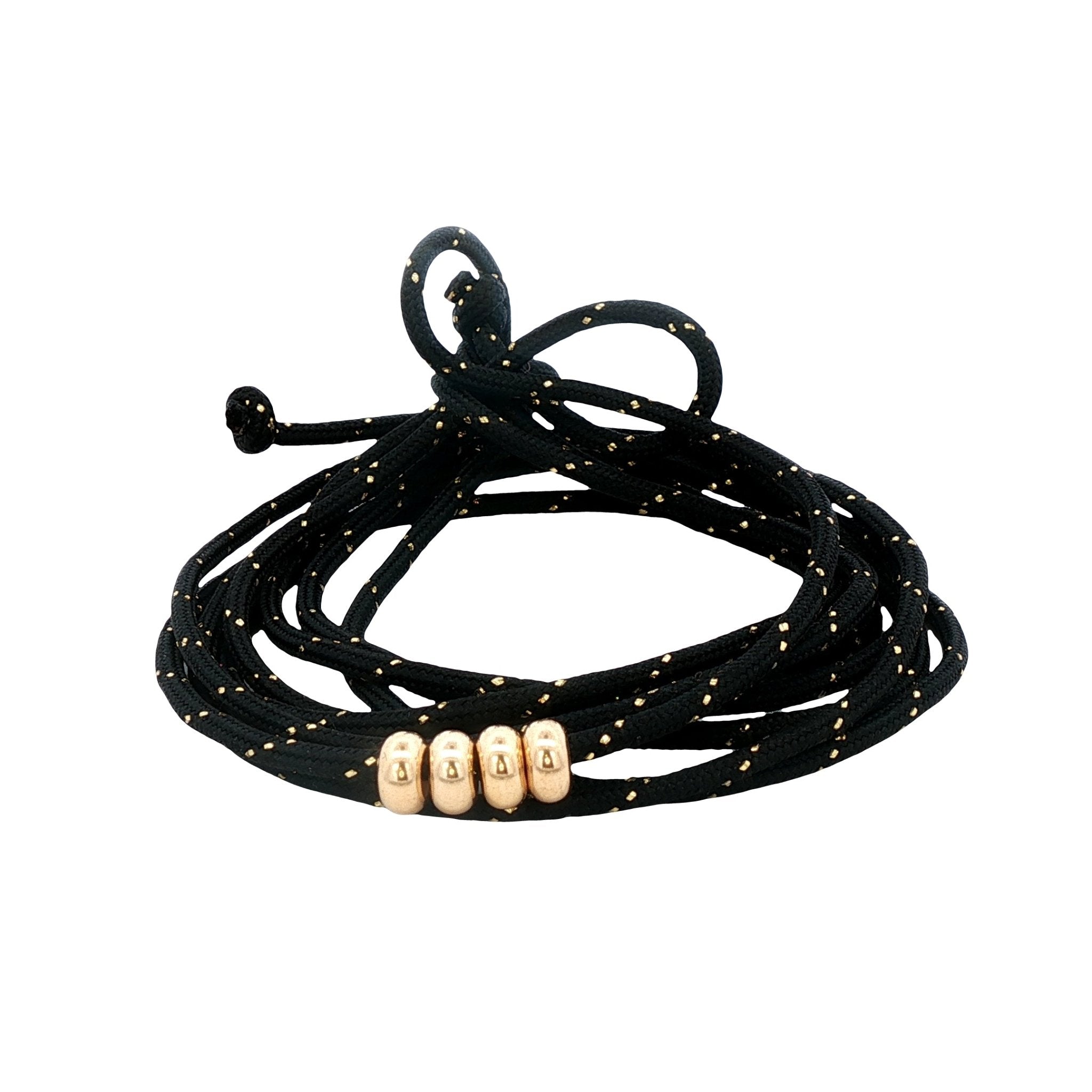 925YG BLACK FABRIC WITH BEADS NECKLACE - C'SANTOS