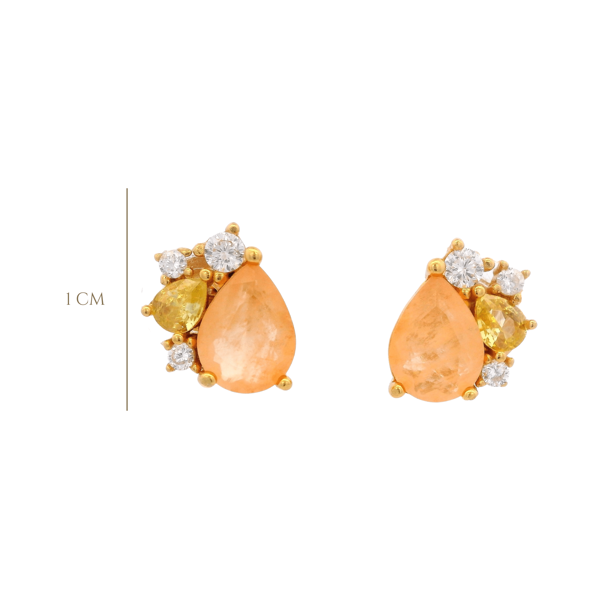 925YG BRIOLETTE AND CLUSTER EARRINGS CZ ORAGE - C'SANTOS