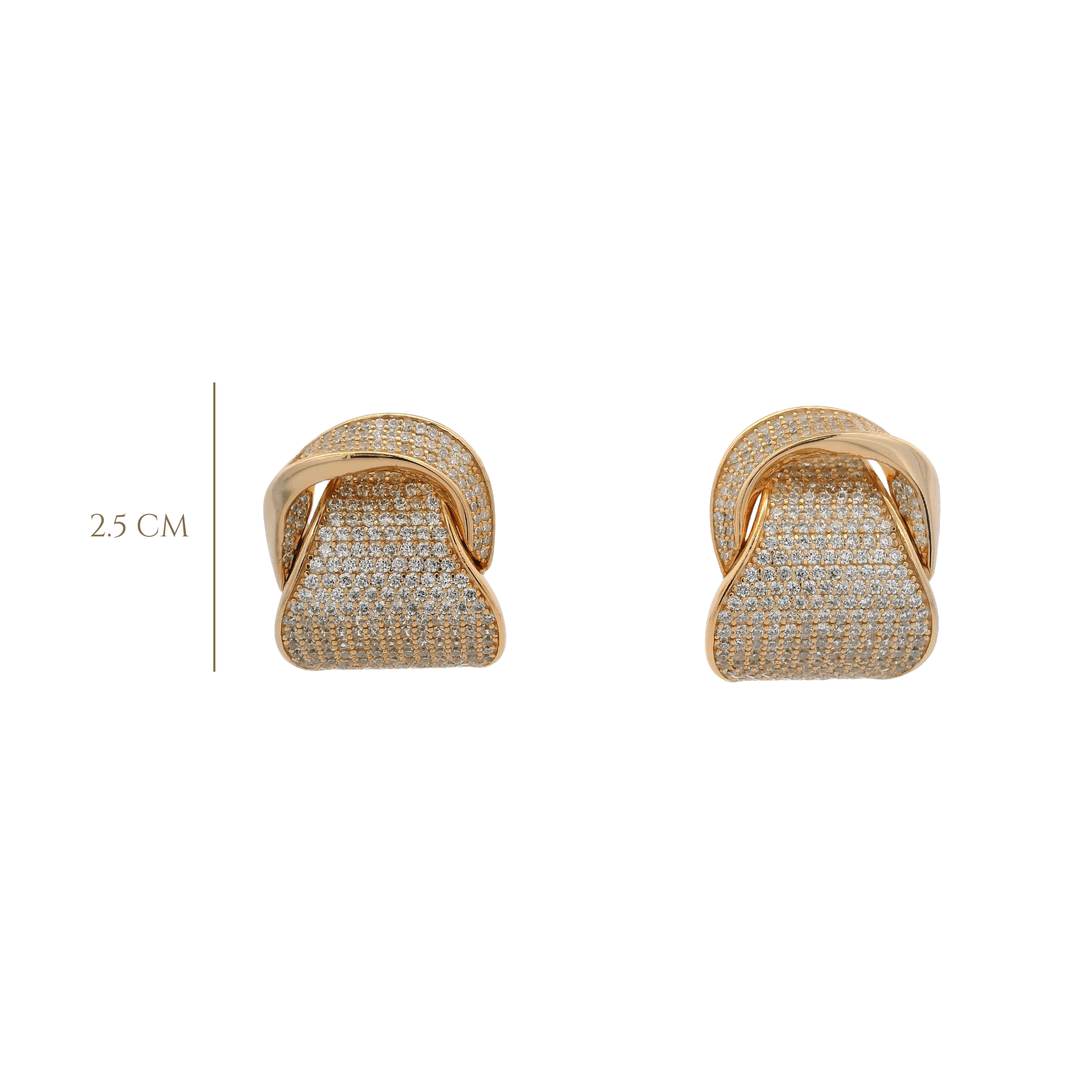 925YG CIRCLE DOME INTERTWINED EARRINGS - C'SANTOS