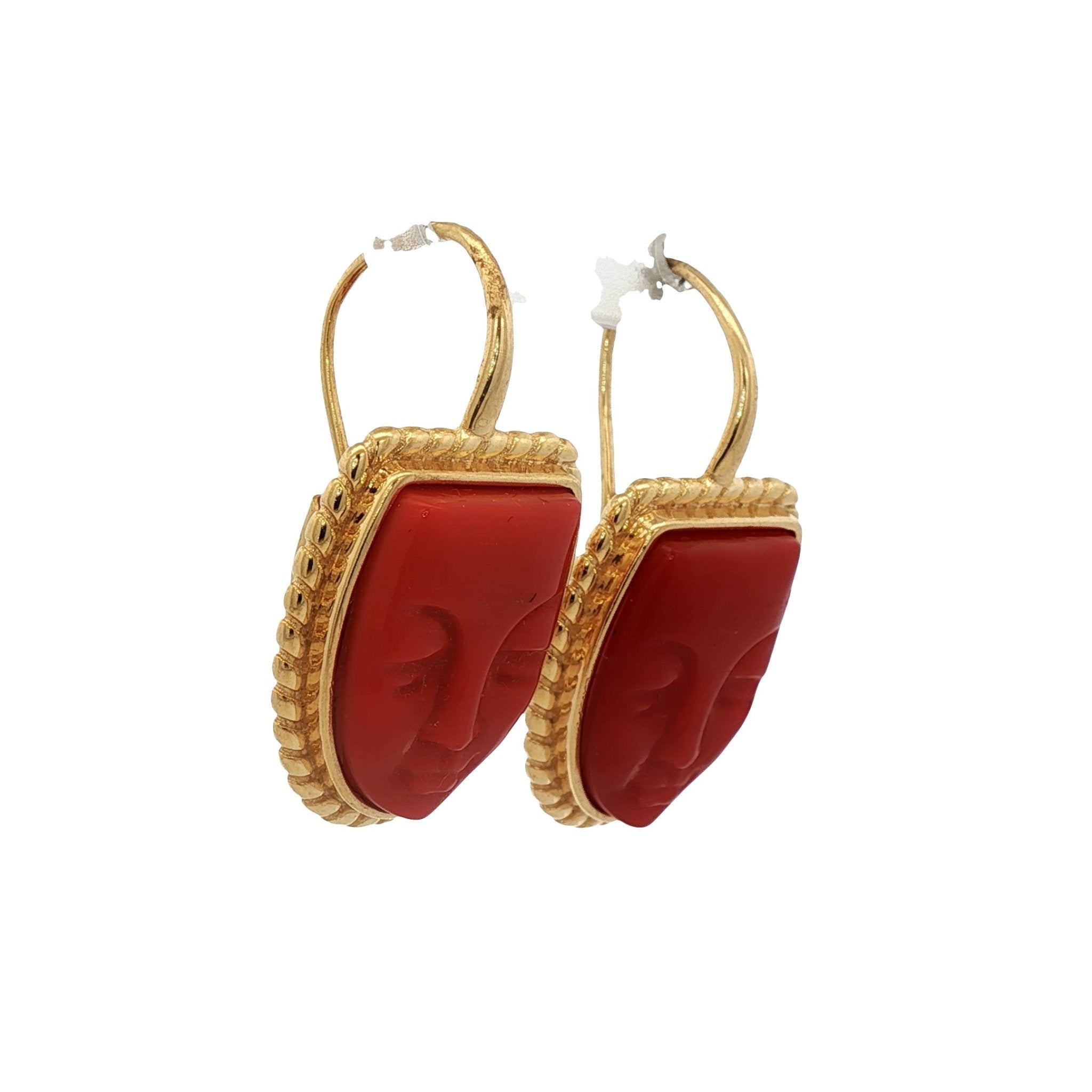 925YG MASK ORANGE EARRINGS - C'SANTOS