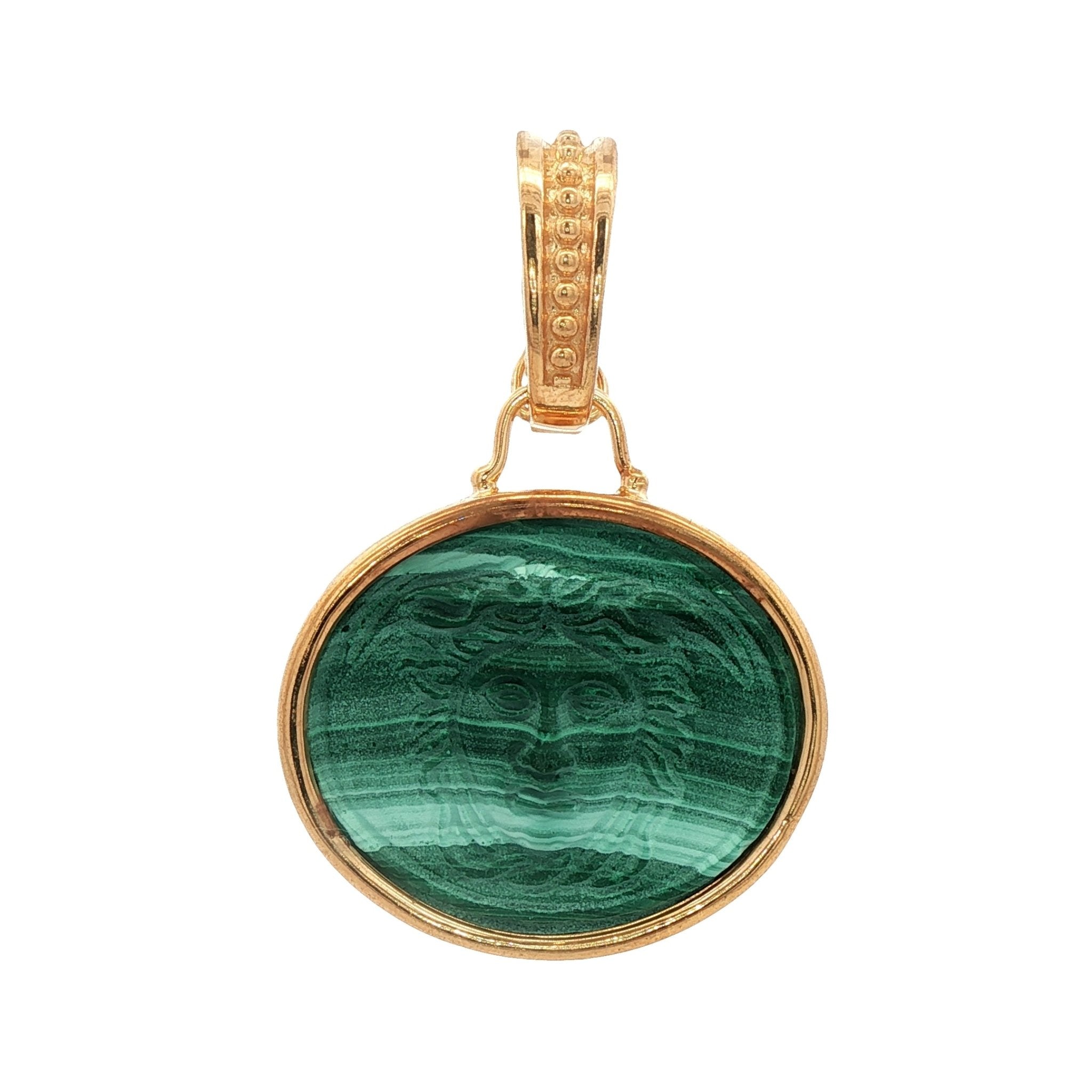 925YG MEDUSA MALACHITE PENDANT - C'SANTOS
