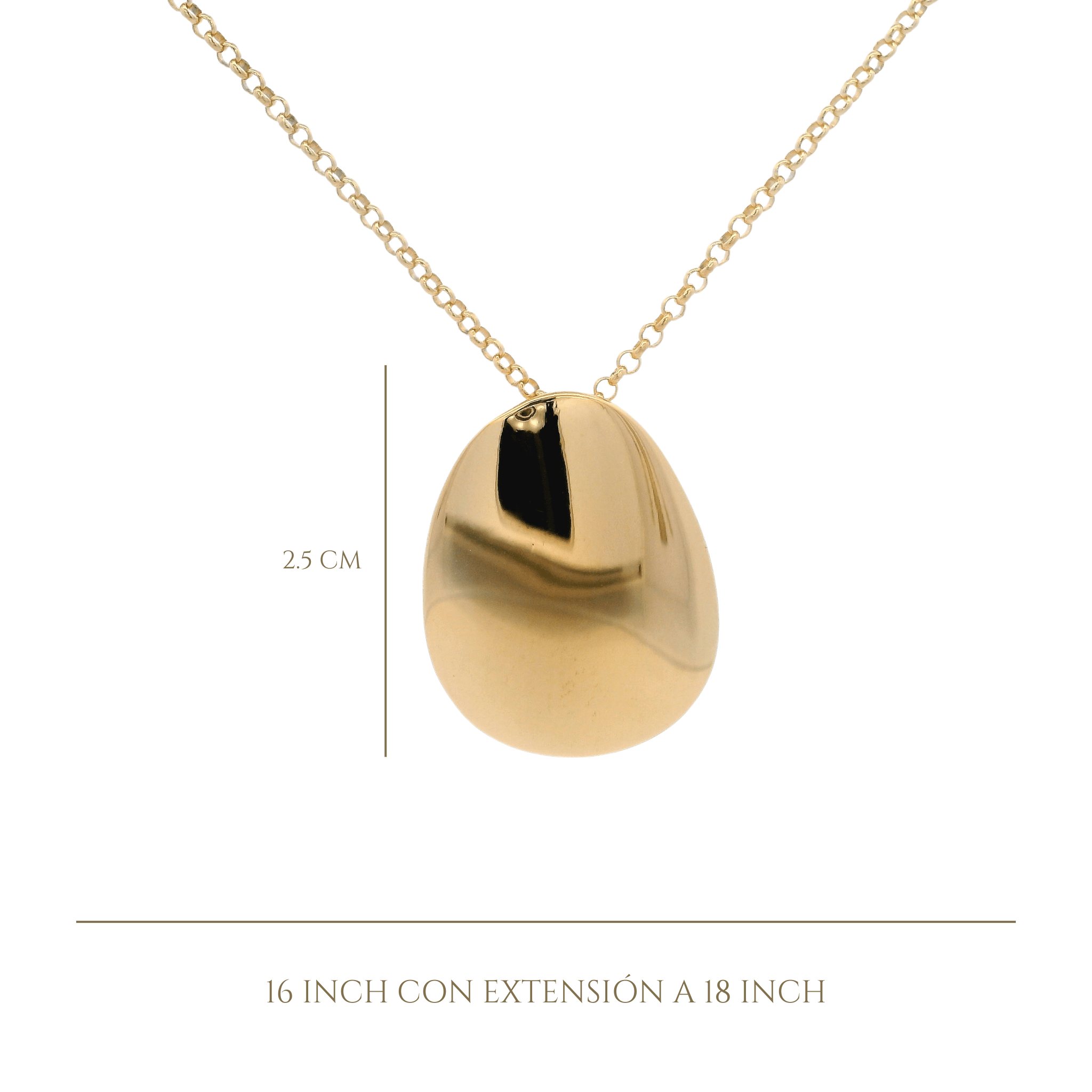 925YG SOLITARY OVAL IRREGULAR NECKLACE - C'SANTOS