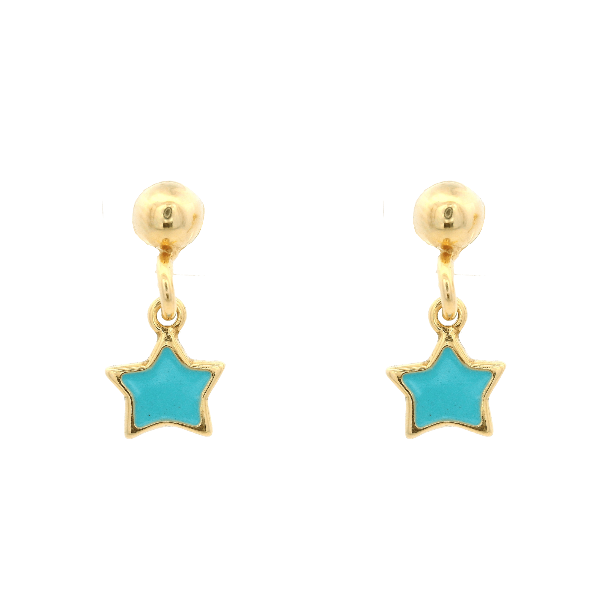 925YG STAR TURQUOISE ENAMEL EARRINGS - C'SANTOS