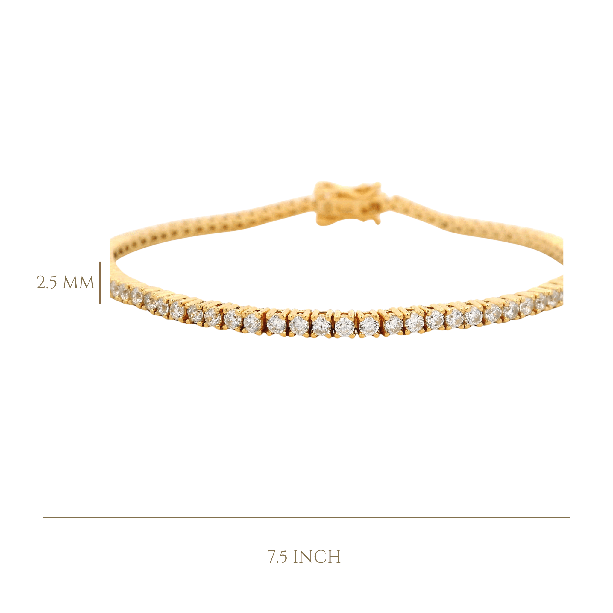 925YG TENNIS CZ BRACELET - C'SANTOS