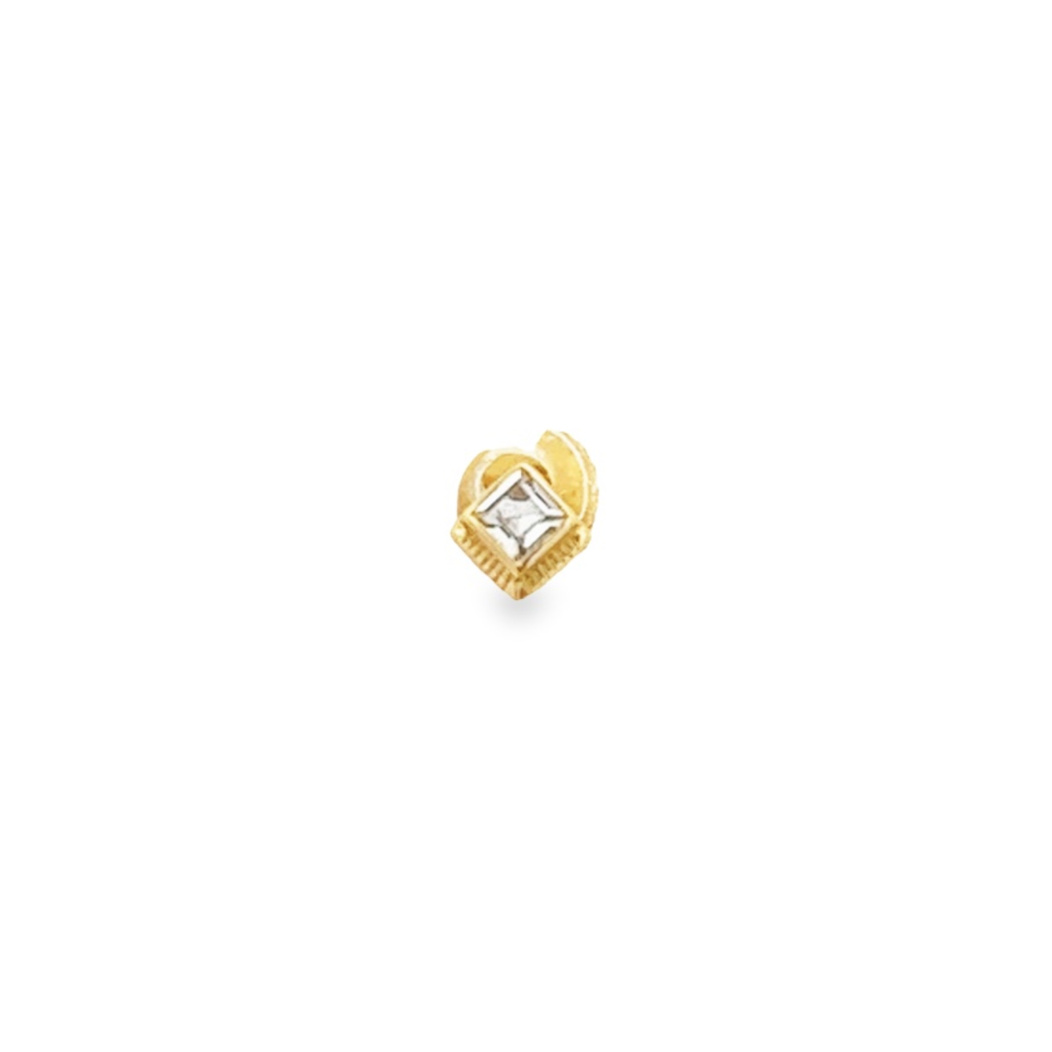 PIERCING DE ORO AMARILLO DE 14KT CON ROMBO DE TOPACIO