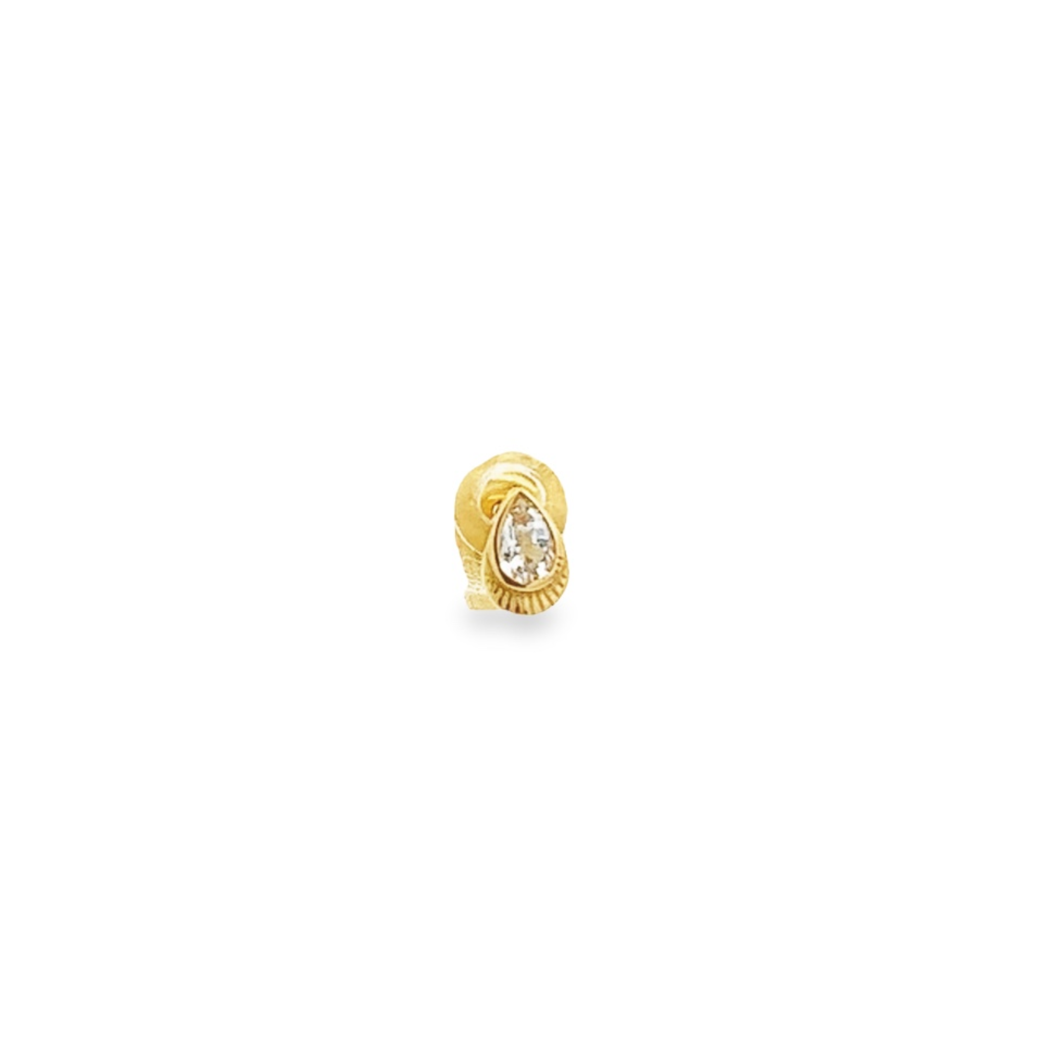 PIERCING DE ORO AMARILLO DE 14KT CON GOTA DE TOPACIO