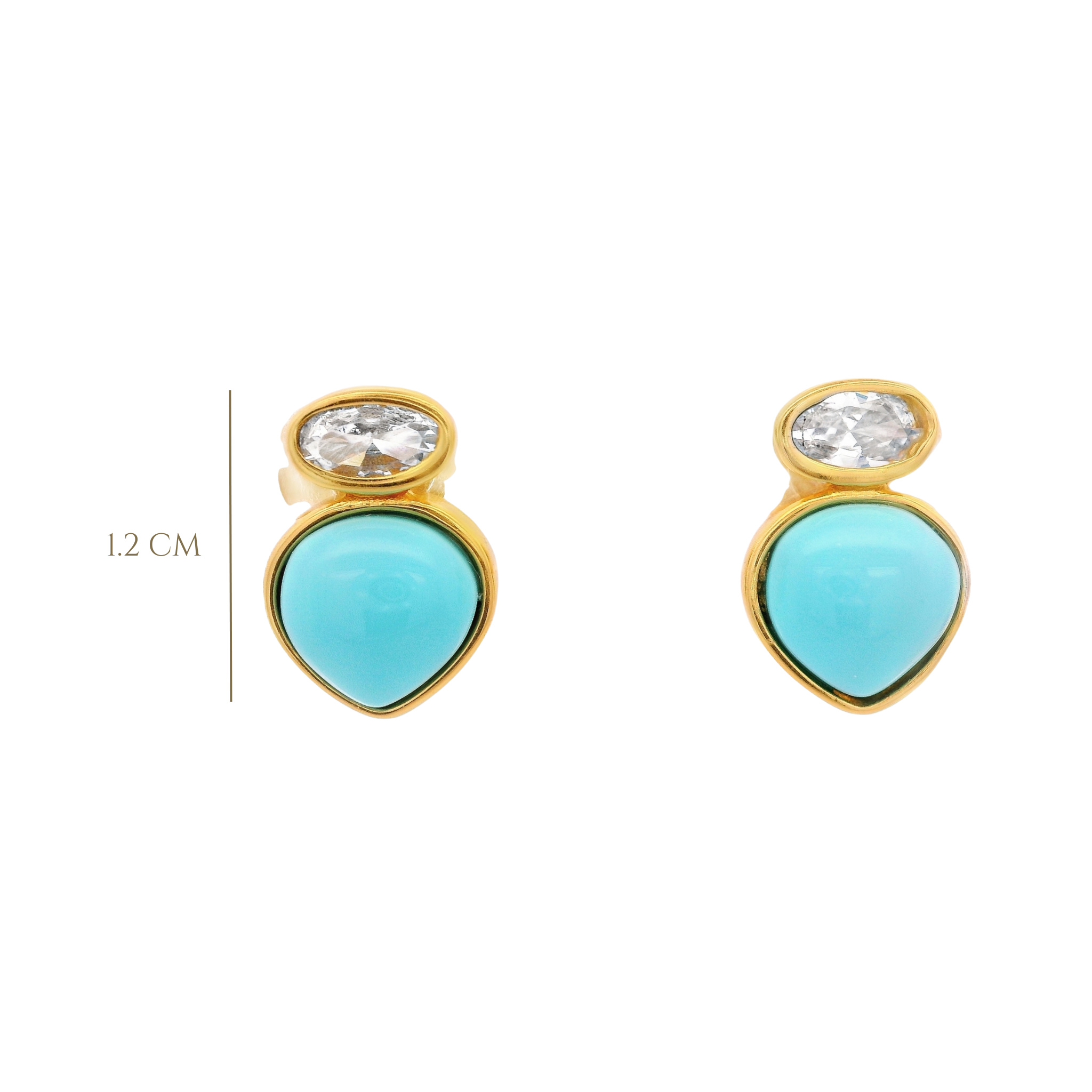Aretes Doble Briolette en Plata 925 con Turquesa