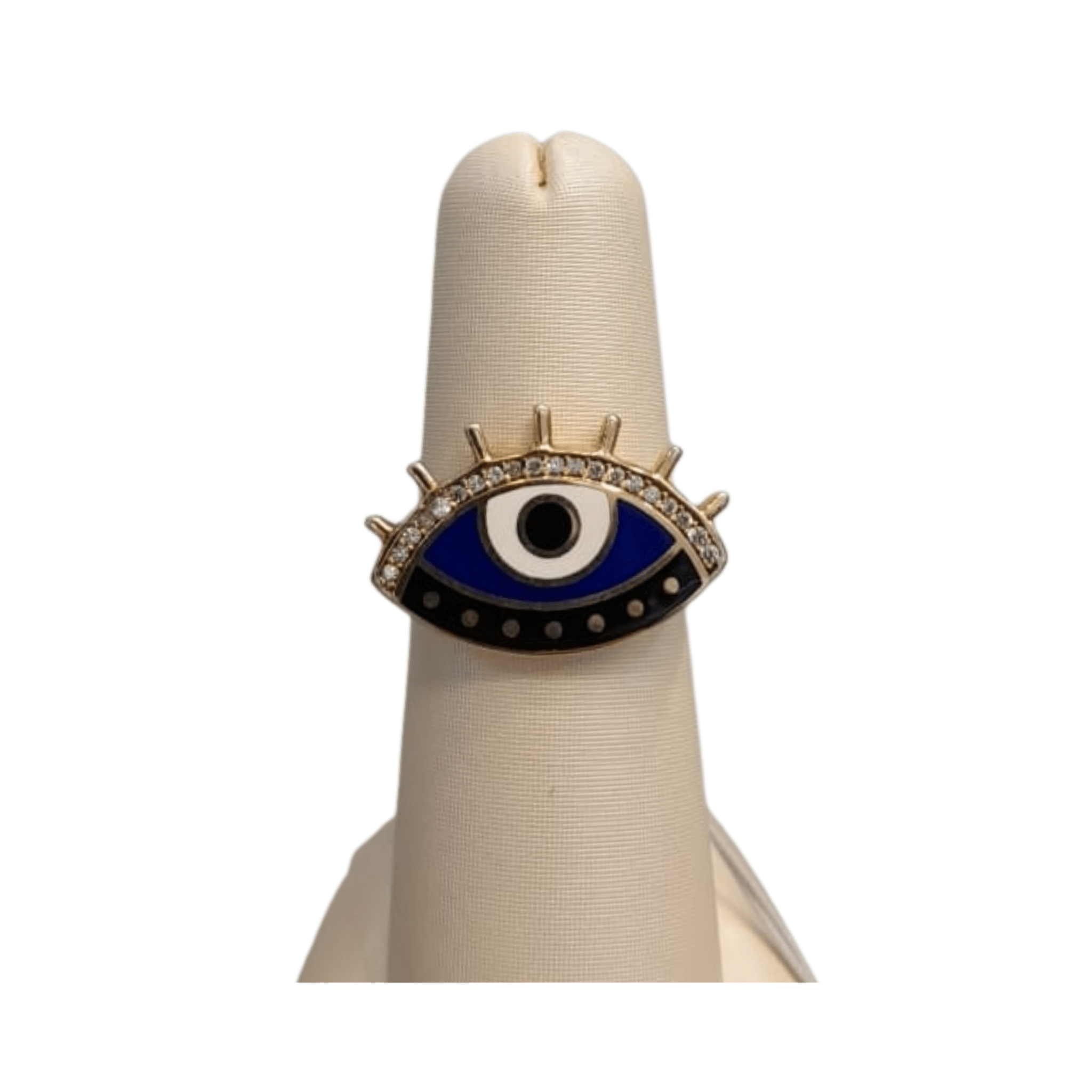 ANILLO OJO TURCO ESMALTE CRISTALES 925 - C'SANTOS