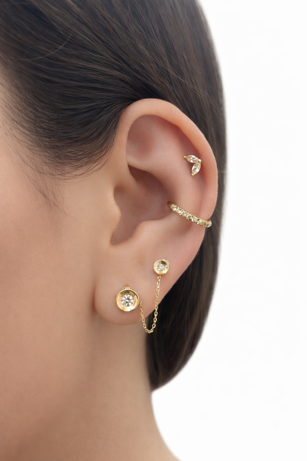 Piercing de Cadena en Oro Amarillo 14K