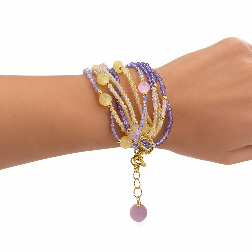 Pulsera Multihilo en Plata 925 Bañada en Oro