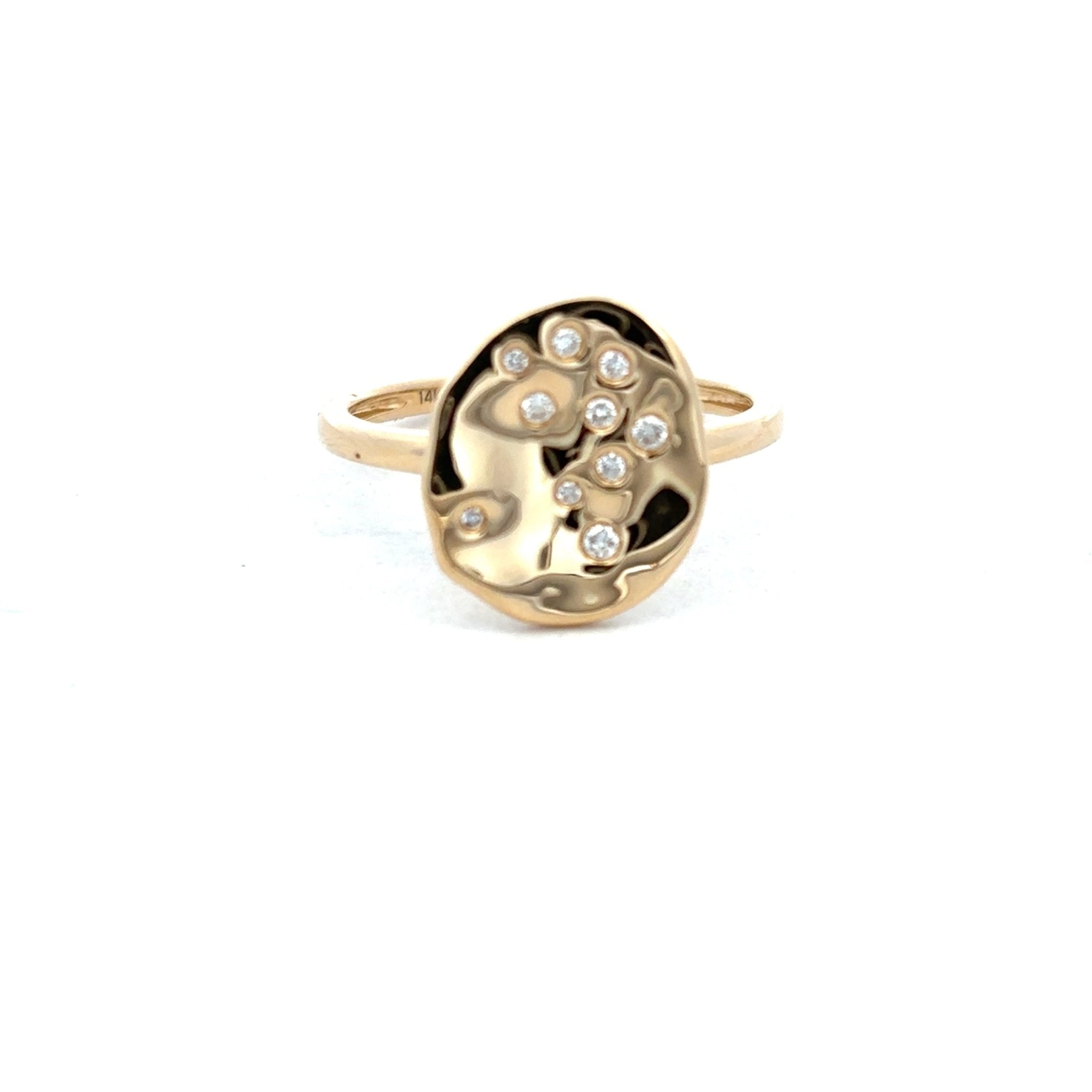 D0.08CT 14KY CIRCLE MULTI STATION DIAMOND RING T6.5 - C'SANTOS