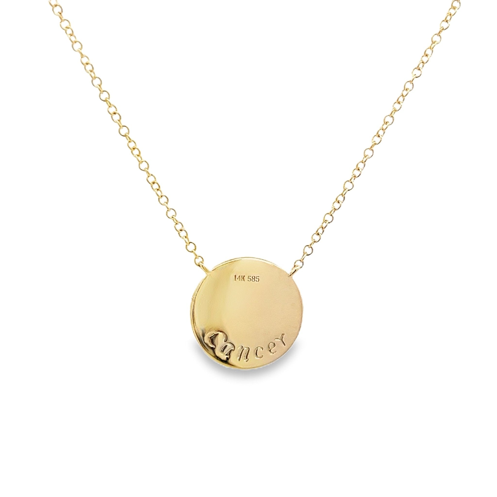 D0.08CT 14KY ZODIAC CANCER NECKLACE - C'SANTOS