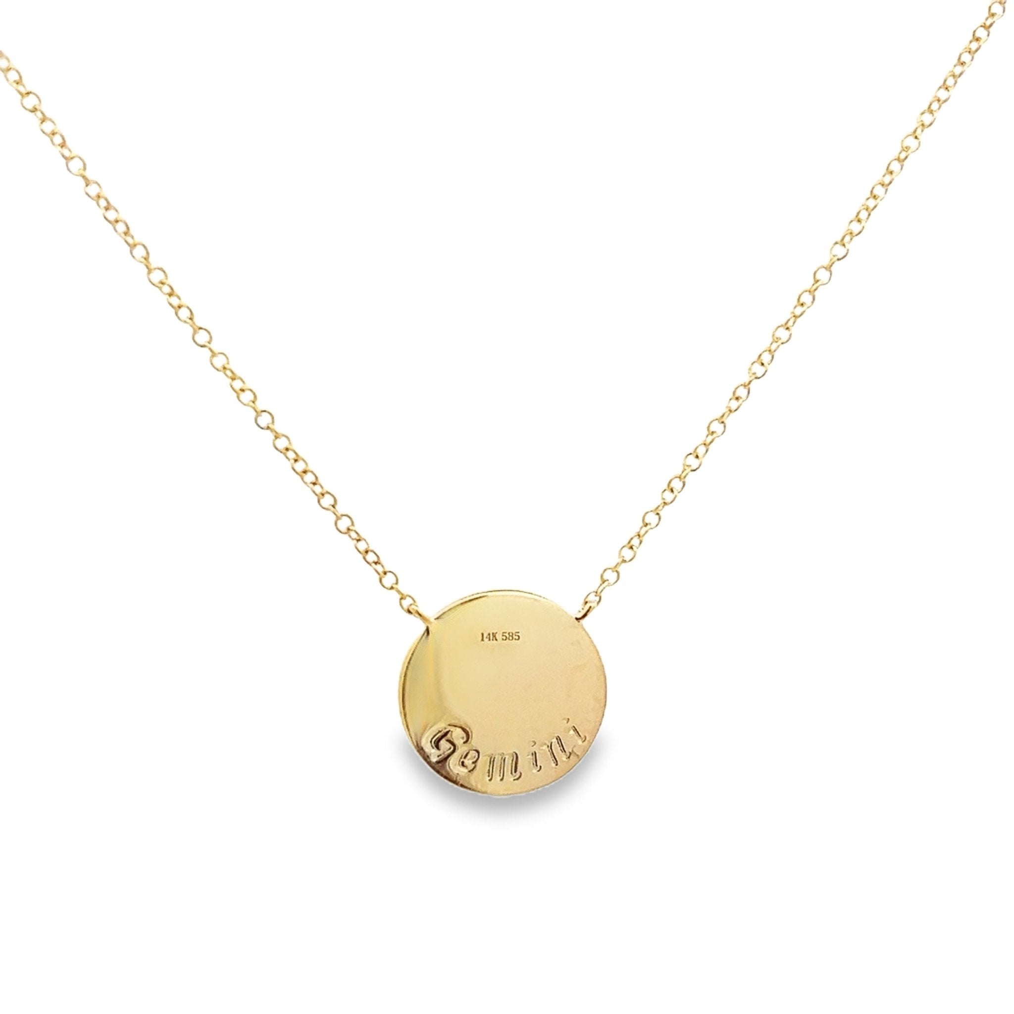 D0.08CT 14KY ZODIAC GEMINI NECKLACE - C'SANTOS
