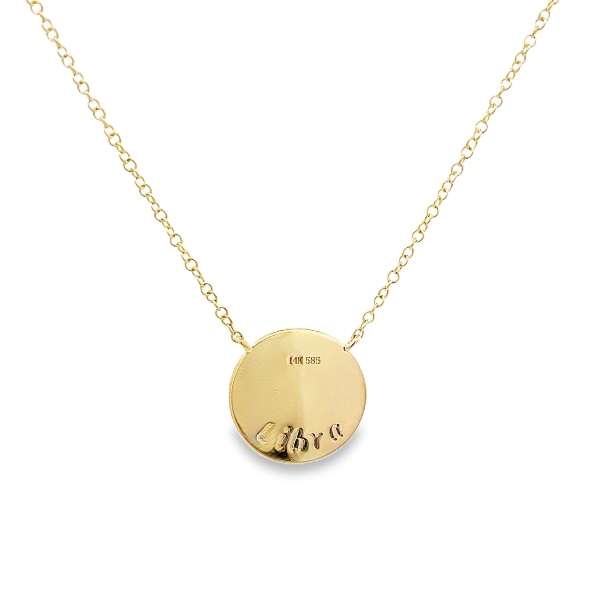 D0.08CT 14KY ZODIAC LIBRA NECKLACE - C'SANTOS