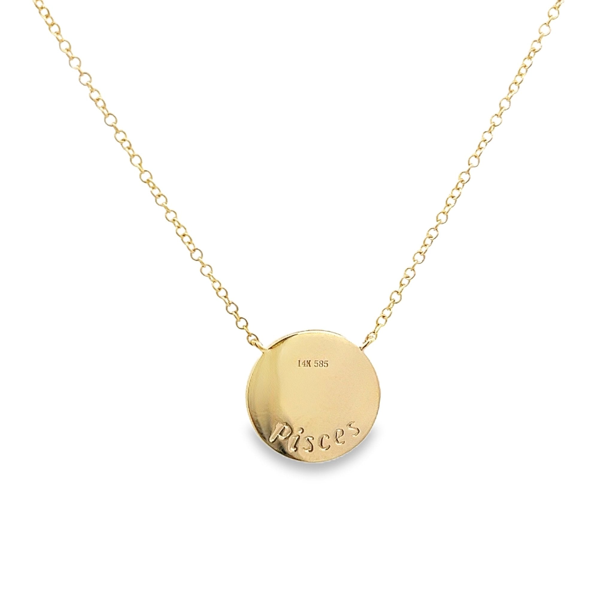 D0.08CT 14KY ZODIAC PISCES NECKLACE - C'SANTOS