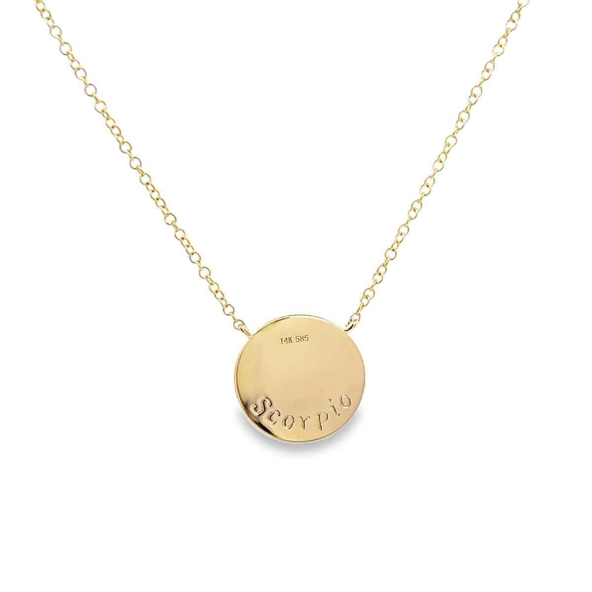 D0.08CT 14KY ZODIAC SCORPIO NECKLACE - C'SANTOS