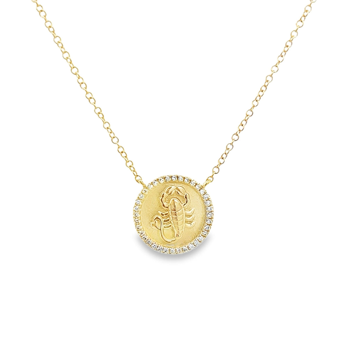 D0.08CT 14KY ZODIAC SCORPIO NECKLACE - C'SANTOS