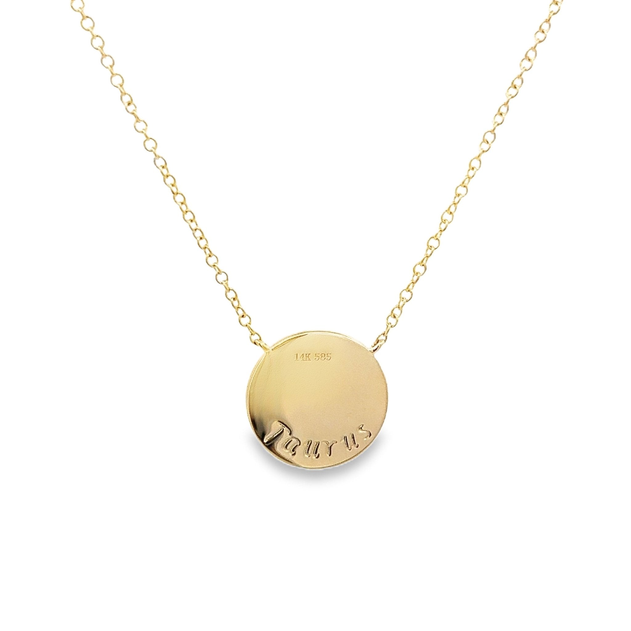 D0.08CT 14KY ZODIAC TAURUS NECKLACE - C'SANTOS