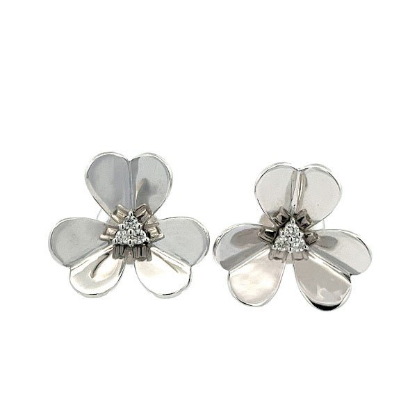 D0.09 18KW FLOWER EARRINGS - C'SANTOS