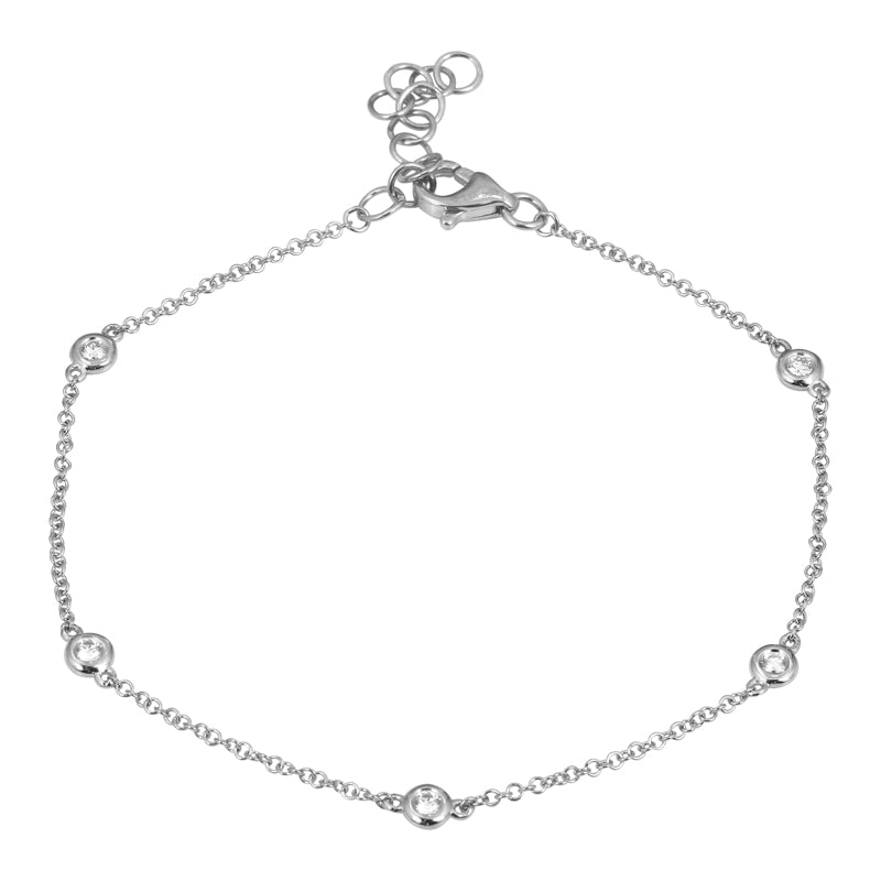 D0.10CT 14KW STATION BEZEL BRACELET - C'SANTOS