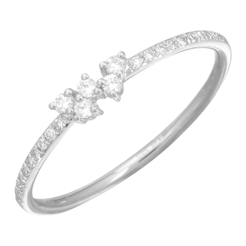 D0.12CT 14KW CLUSTER SEMINFINITY RING T6.5 - C'SANTOS