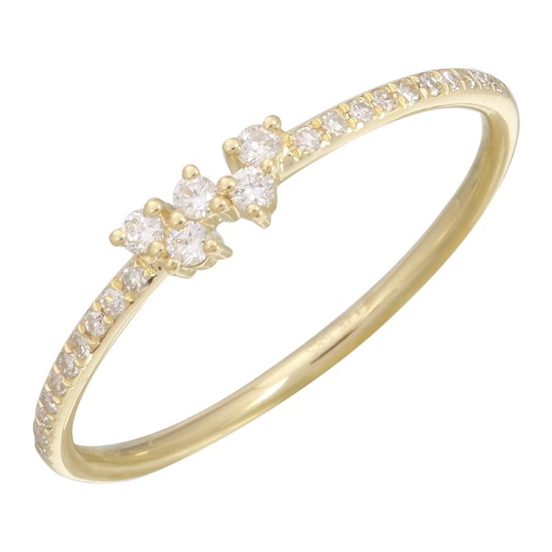 D0.12CT 14KY CLUSTER SEMINFINITY RING T6.5 - C'SANTOS