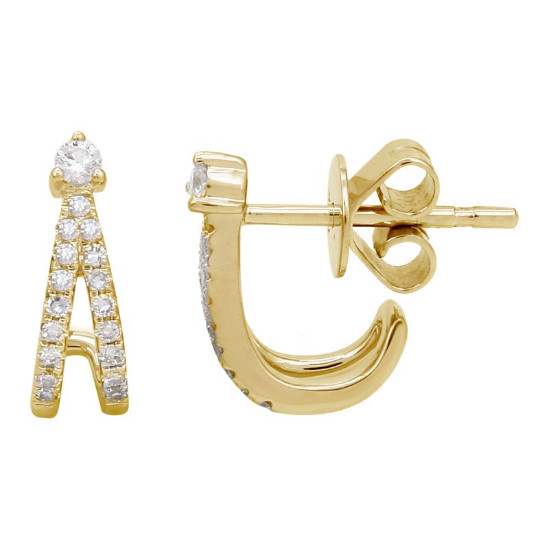 D0.15CT 14KY INFINITY EARJACK EARRINGS - C'SANTOS