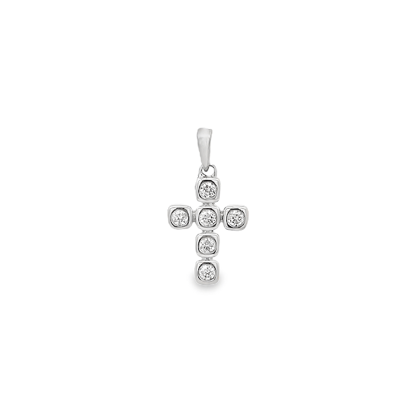 D0.16CT 14KW SMALL CROSS CHARM - C'SANTOS