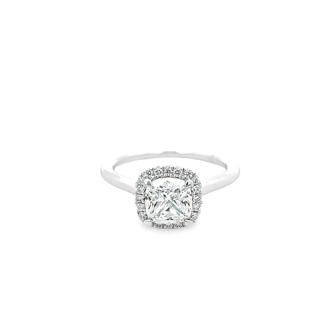 D0.19CT 14KW MONTURA CUSHION HALO T6.5 DC 1.50CT CU - C'SANTOS