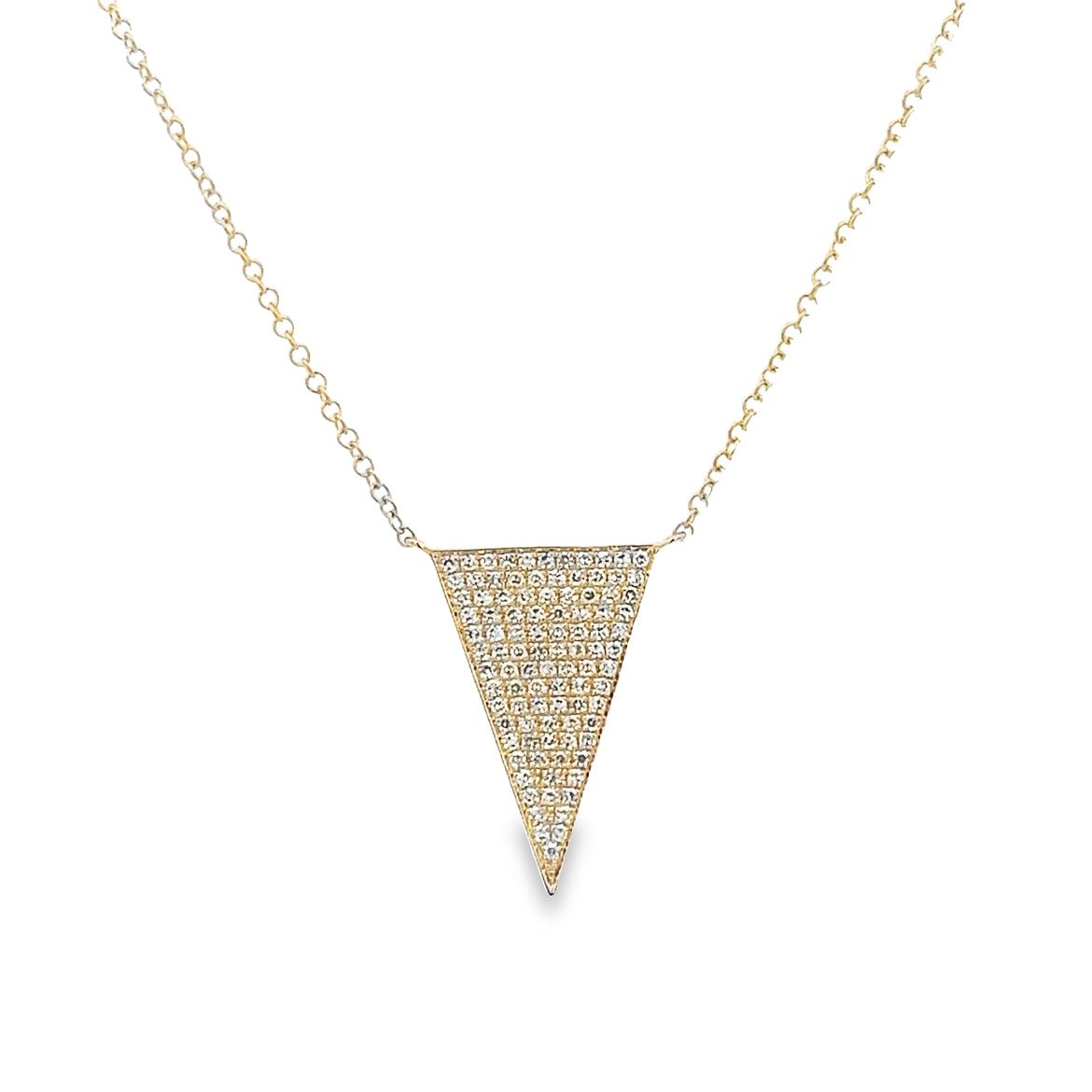 D0.25CT 14KY PAVE TRIANGLE NECKLACE - C'SANTOS