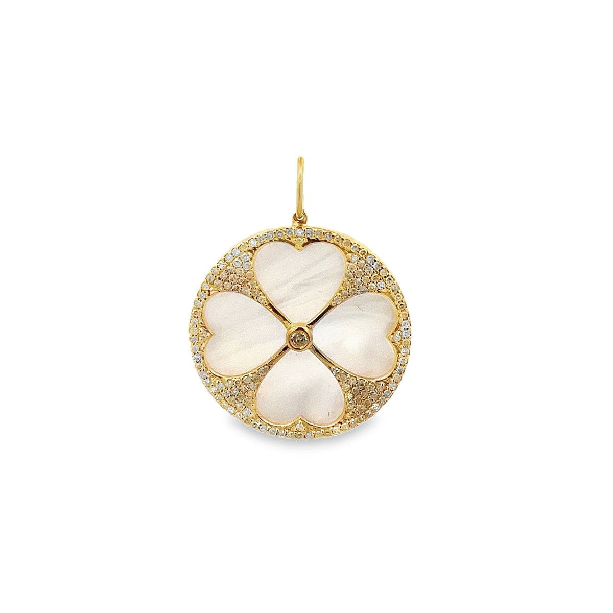 D0.72CT 14KY COIN CLOVER CHARM - C'SANTOS