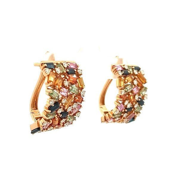 D0.89 18KR MULTISAPPHIRE 6.64CT EARRINGS - C'SANTOS