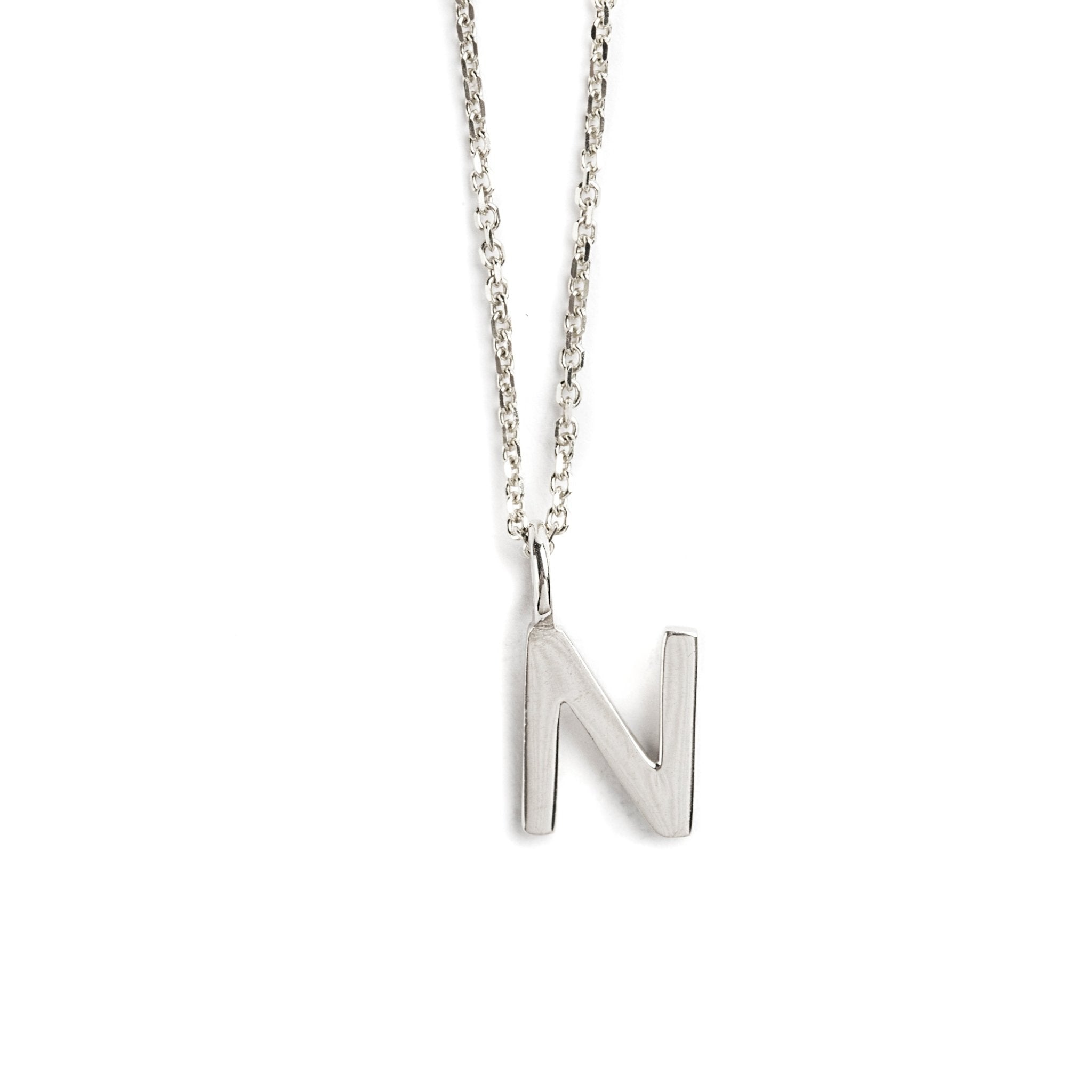 DIJE LETRA N DE ORO BLANCO DE 14K - C'SANTOS