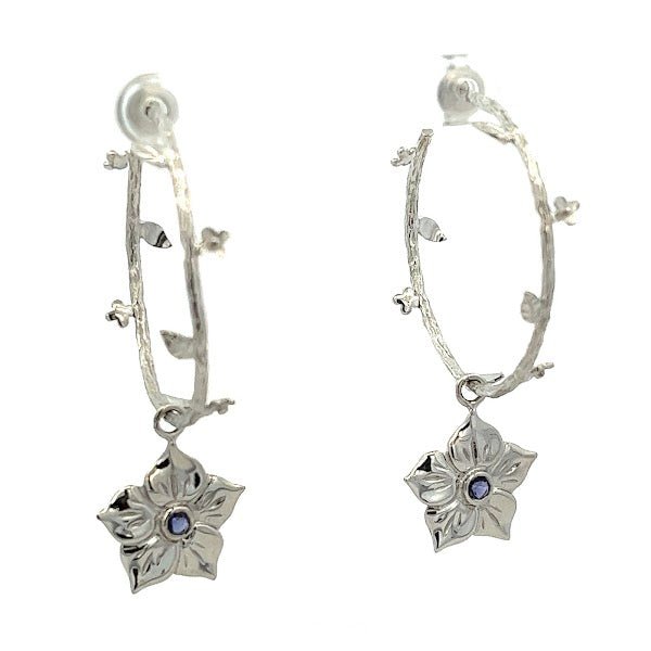 EARRINGS FACITATE ROUND IOLITE - C'SANTOS