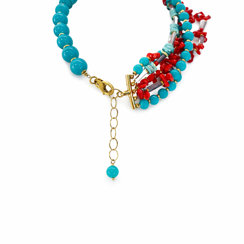 Collar en Plata 925 con Amazonita y Giada