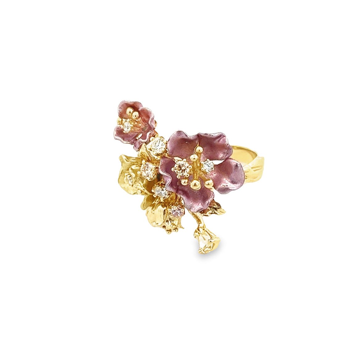 RING SILVER ALUMINIUM PNK YELLOW CHAMPANGE CANNARY PINK WHITE CZ - C'SANTOS