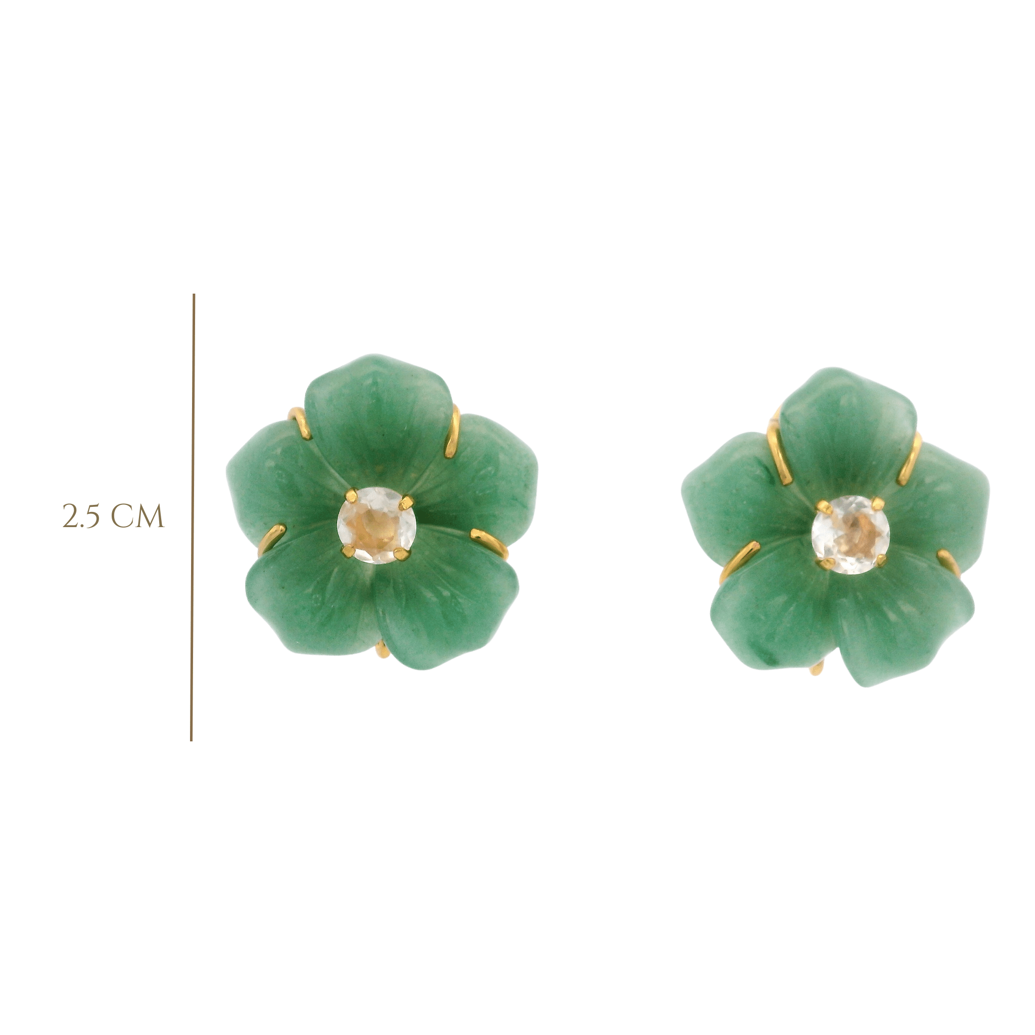 STUDS GREEN AVENTURINE AND LEMON QUARTZ - C'SANTOS